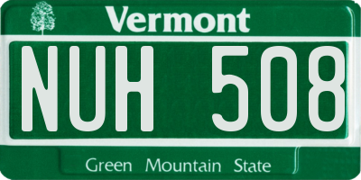VT license plate NUH508
