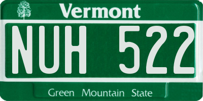 VT license plate NUH522