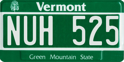 VT license plate NUH525