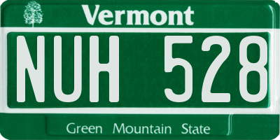 VT license plate NUH528