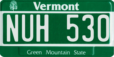VT license plate NUH530