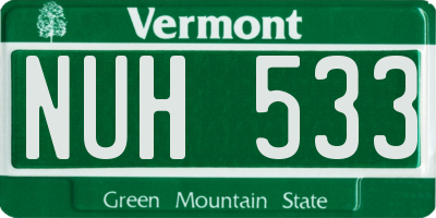 VT license plate NUH533