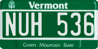 VT license plate NUH536