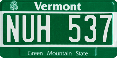 VT license plate NUH537