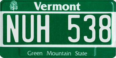 VT license plate NUH538