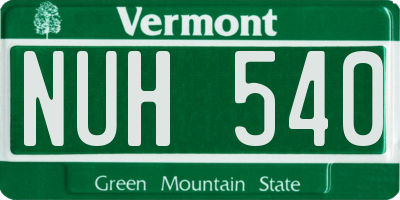 VT license plate NUH540