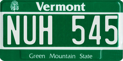 VT license plate NUH545