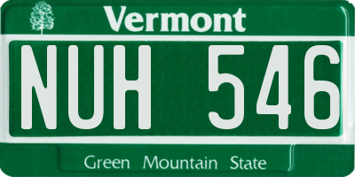 VT license plate NUH546
