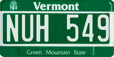 VT license plate NUH549