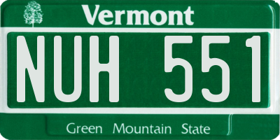 VT license plate NUH551