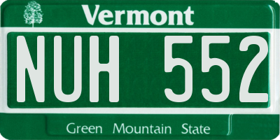 VT license plate NUH552