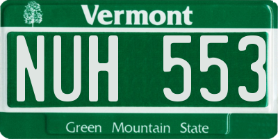 VT license plate NUH553