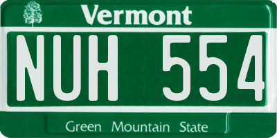 VT license plate NUH554