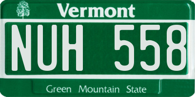 VT license plate NUH558