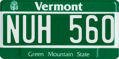 VT license plate NUH560