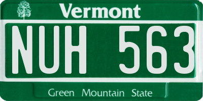 VT license plate NUH563