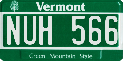 VT license plate NUH566