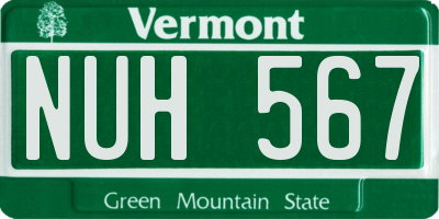 VT license plate NUH567