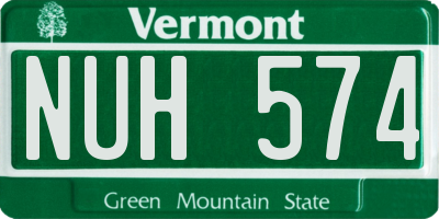 VT license plate NUH574