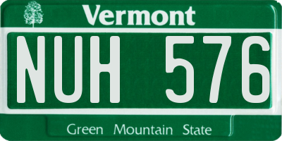 VT license plate NUH576