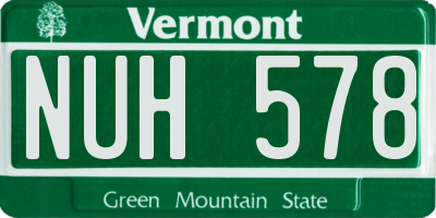 VT license plate NUH578