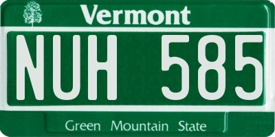 VT license plate NUH585