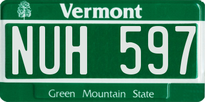VT license plate NUH597
