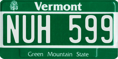 VT license plate NUH599