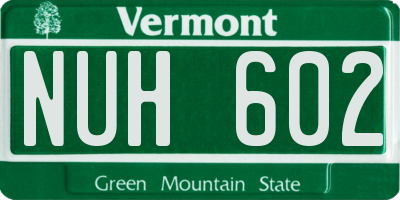 VT license plate NUH602