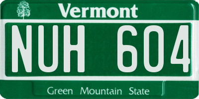 VT license plate NUH604