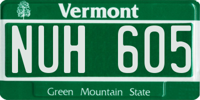 VT license plate NUH605