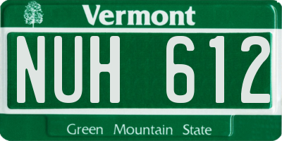 VT license plate NUH612