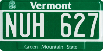 VT license plate NUH627