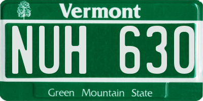 VT license plate NUH630