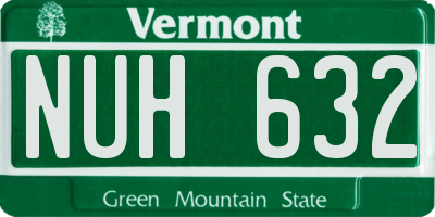 VT license plate NUH632