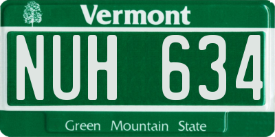 VT license plate NUH634