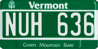 VT license plate NUH636