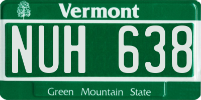 VT license plate NUH638