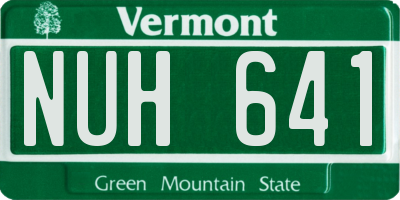 VT license plate NUH641