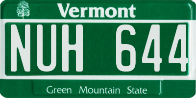 VT license plate NUH644