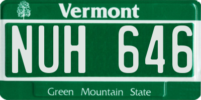 VT license plate NUH646