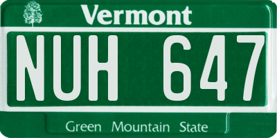 VT license plate NUH647