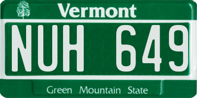 VT license plate NUH649