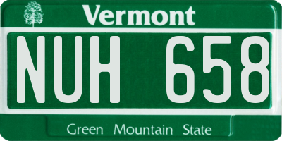 VT license plate NUH658