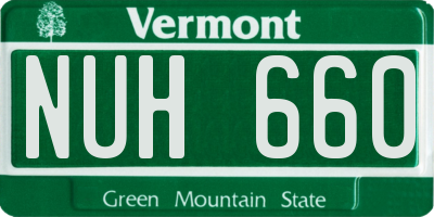 VT license plate NUH660
