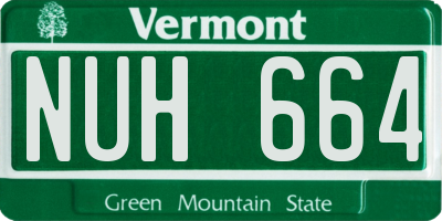 VT license plate NUH664