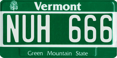 VT license plate NUH666