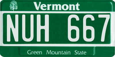 VT license plate NUH667