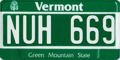 VT license plate NUH669