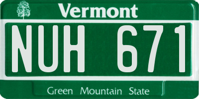VT license plate NUH671